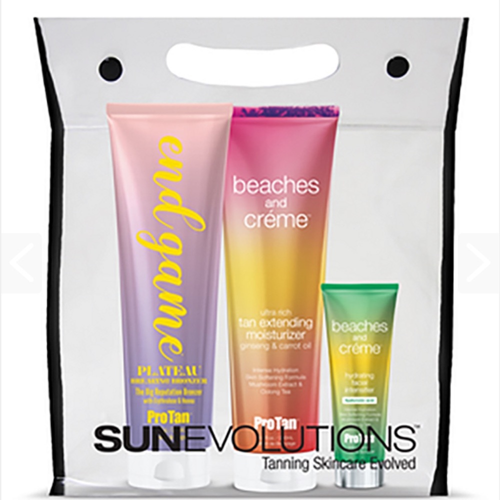 Pro Tan Endgame Tanning Lotion Bag Deal and various sample packets